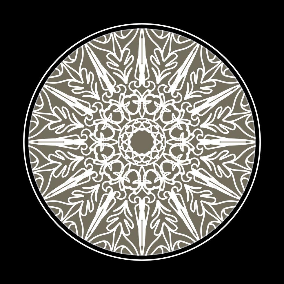 motif circulaire en forme de mandala avec fleur pour la décoration de tatouage mandala au henné. vecteur