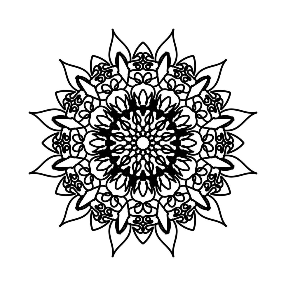 motif circulaire en forme de mandala avec fleur pour la décoration de tatouage mandala au henné. vecteur