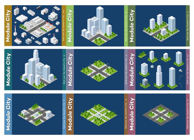 Gratte-ciel urbain isométrique vecteur