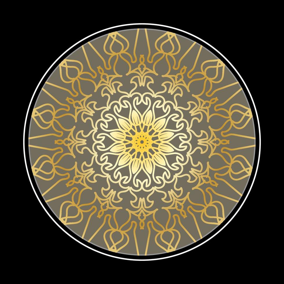 motif circulaire en forme de mandala avec fleur pour la décoration de tatouage mandala au henné. vecteur