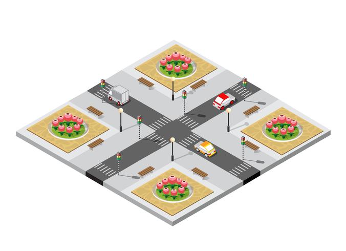 Intersection 3D de la ville vecteur