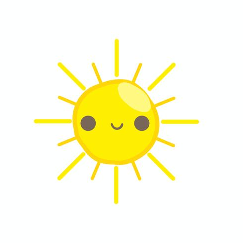 Vecteur de soleil sourire mignon