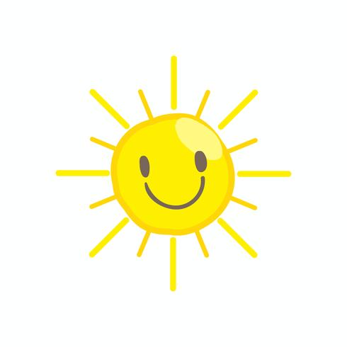 Vecteur de soleil sourire mignon