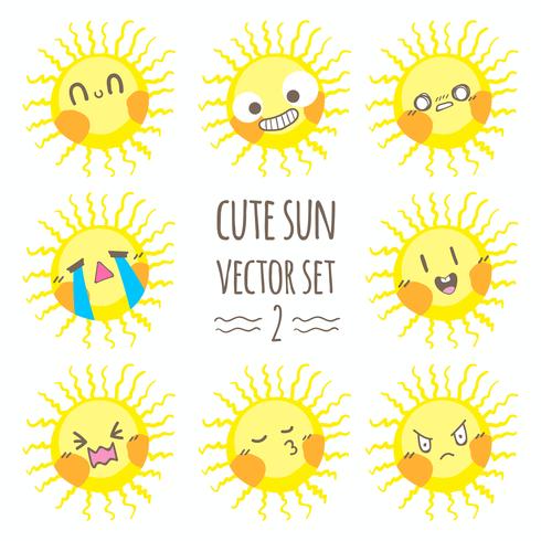 Jeu de soleil mignon vector