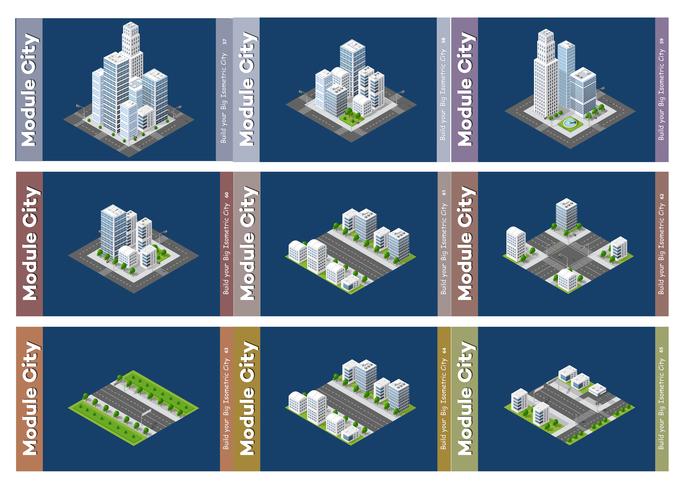 Gratte-ciel urbain isométrique vecteur