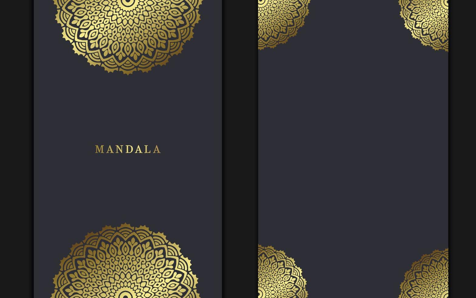 fond orné de mandala or de luxe pour invitation de mariage, couverture de livre vecteur