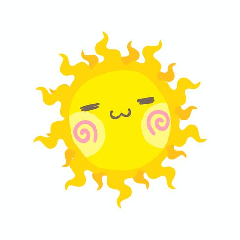 Vecteur de soleil sourire mignon