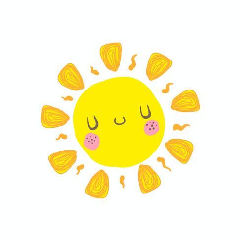 Vecteur de soleil sourire mignon