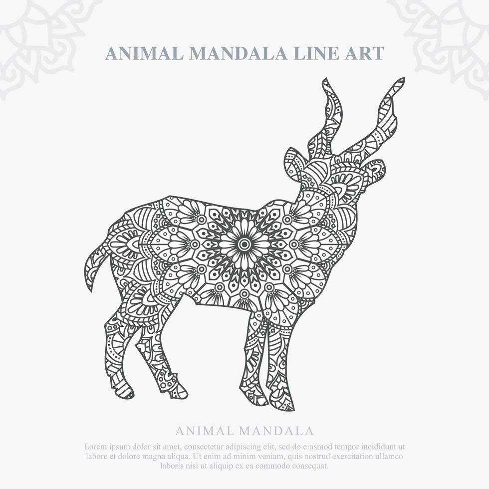 mandala animal. éléments décoratifs vintage. motif oriental, illustration vectorielle. vecteur