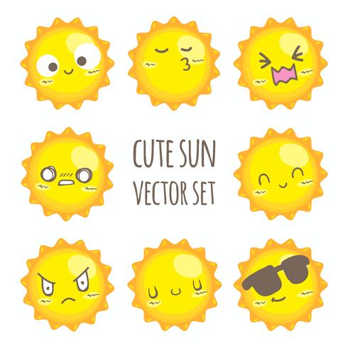 Jeu de soleil mignon vector