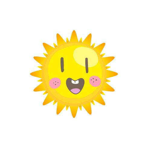 Vecteur de soleil sourire mignon