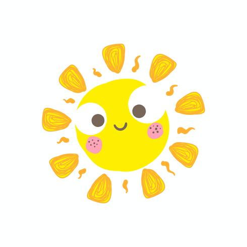 Vecteur de soleil sourire mignon