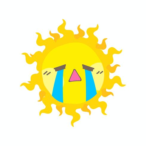 Vecteur de soleil pleurer mignon