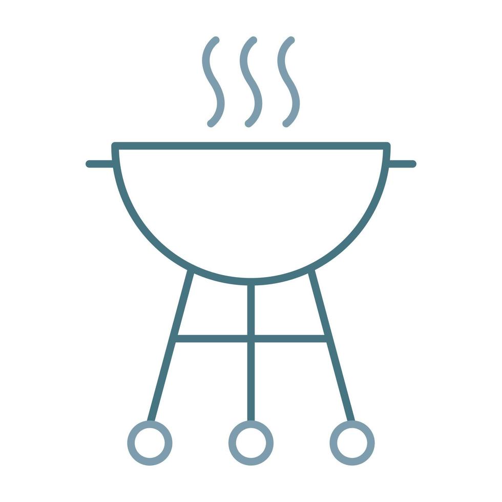 icône de couleur deux ligne barbecue vecteur