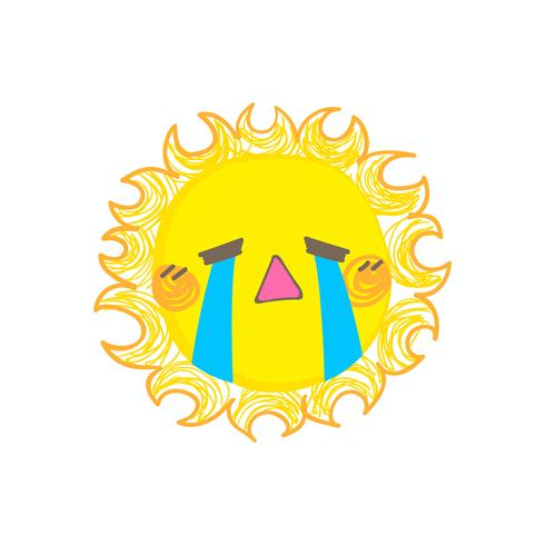 Vecteur de soleil pleurer mignon