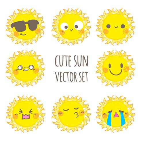 Jeu de soleil mignon vector