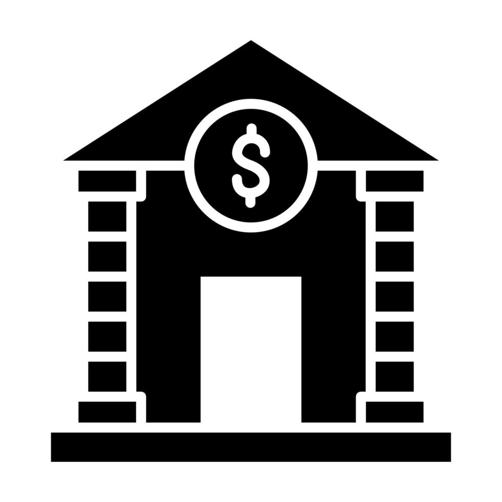 icône de glyphe de banque vecteur