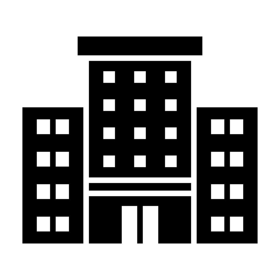 icône de glyphe d'immeuble de bureaux vecteur