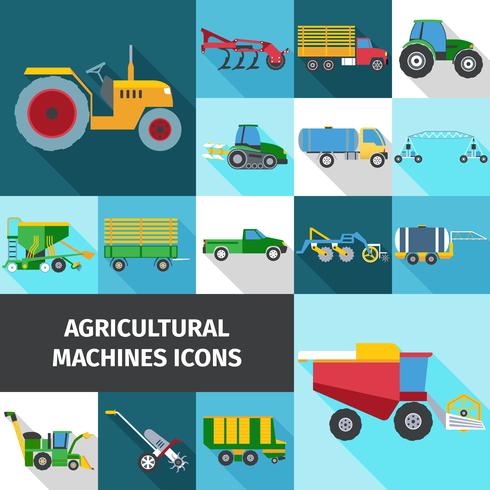 Jeu d&#39;icônes de l&#39;industrie agricole vecteur