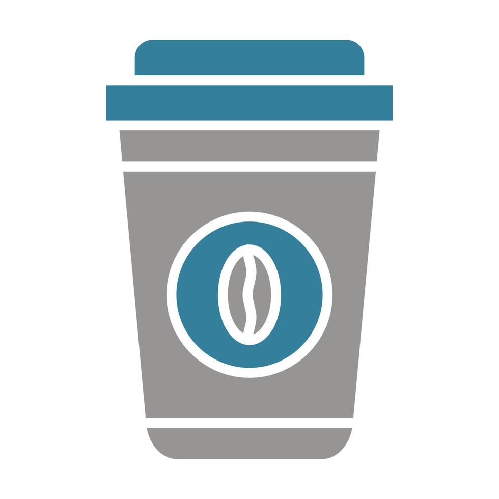 icône de deux couleurs de glyphe à emporter de café vecteur