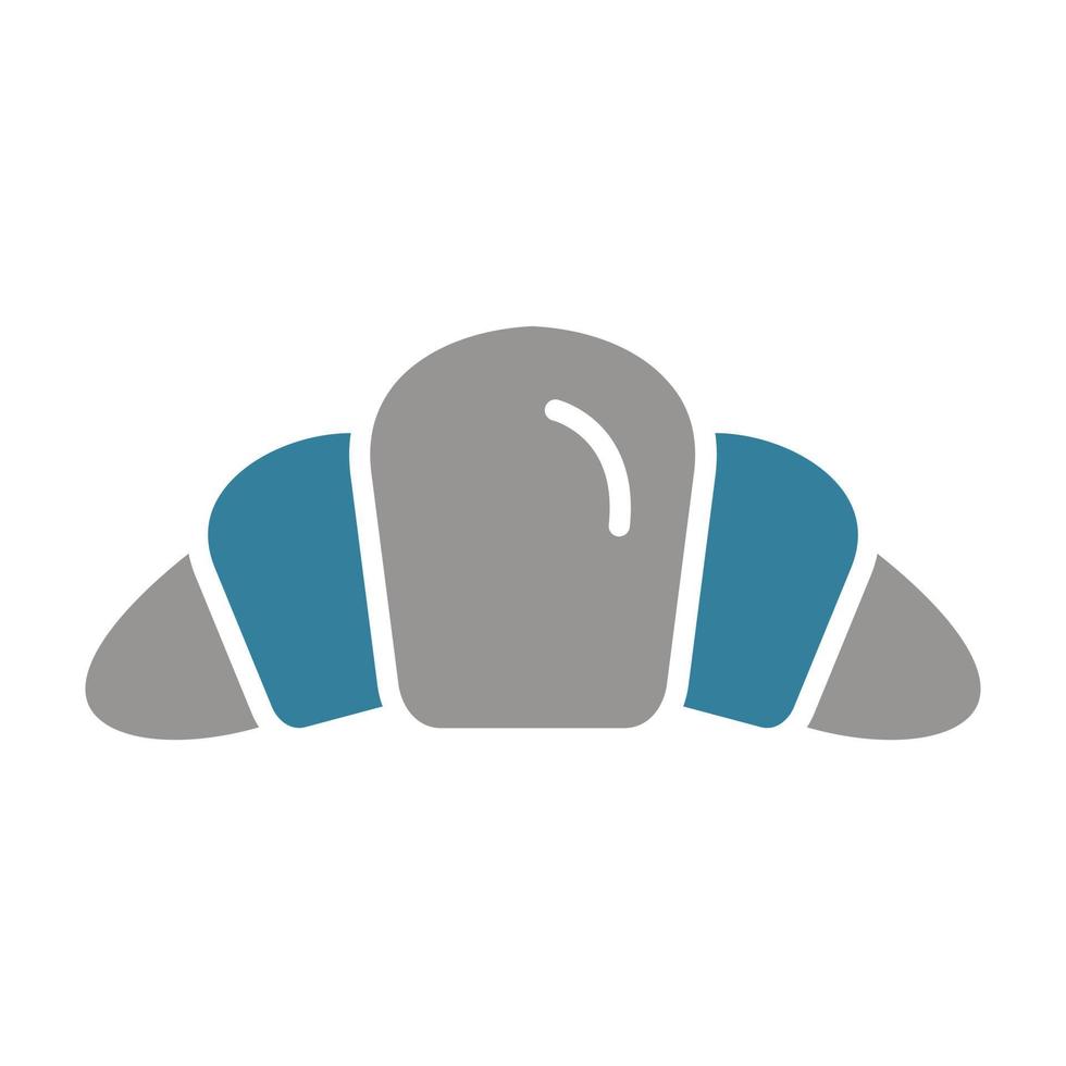 icône de deux couleurs de glyphe de croissant vecteur