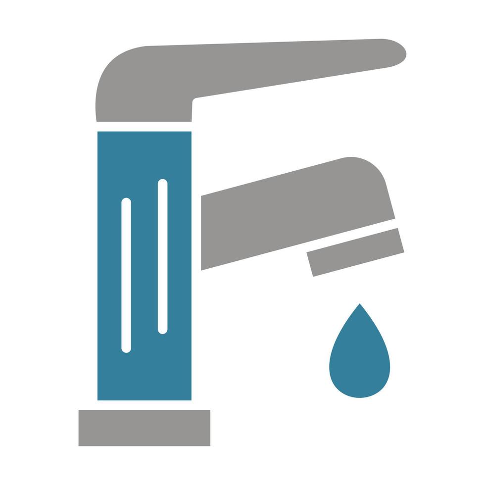 icône de deux couleurs de glyphe de robinet vecteur