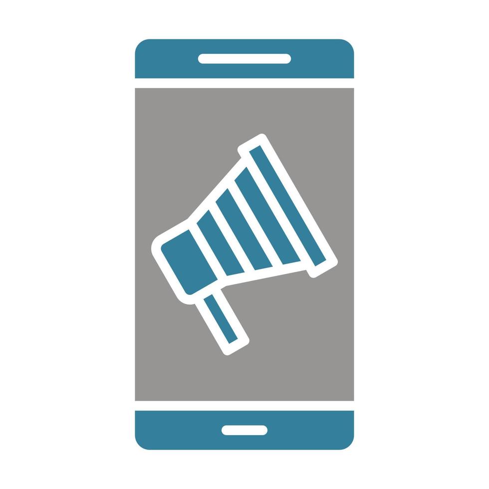 icône de deux couleurs de glyphe de publicité mobile vecteur