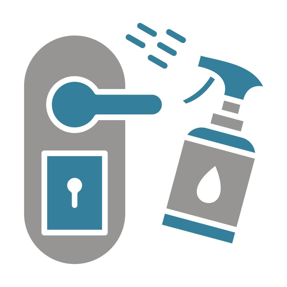 icône de deux couleurs de glyphe de poignée de porte de nettoyage vecteur