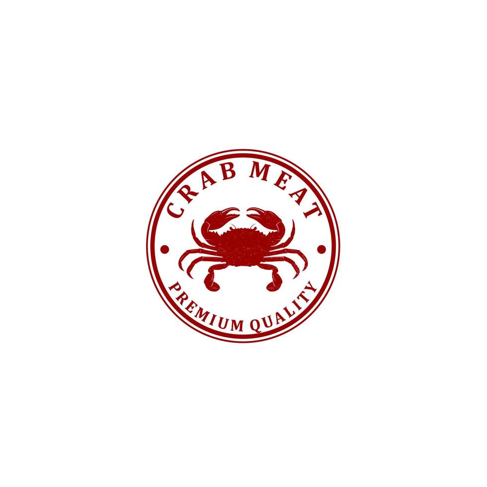 logo de chair de crabe avec illustration de crabe frais vecteur