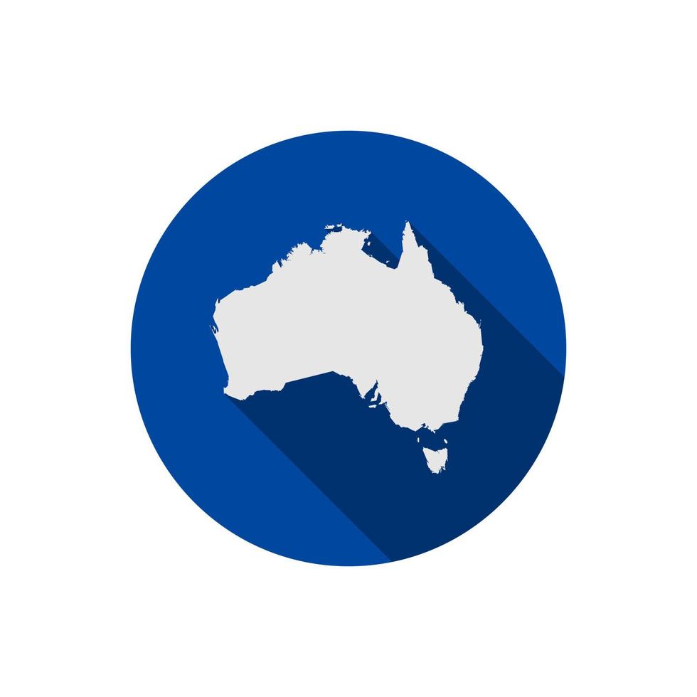 carte de l'australie sur cercle bleu avec ombre portée vecteur