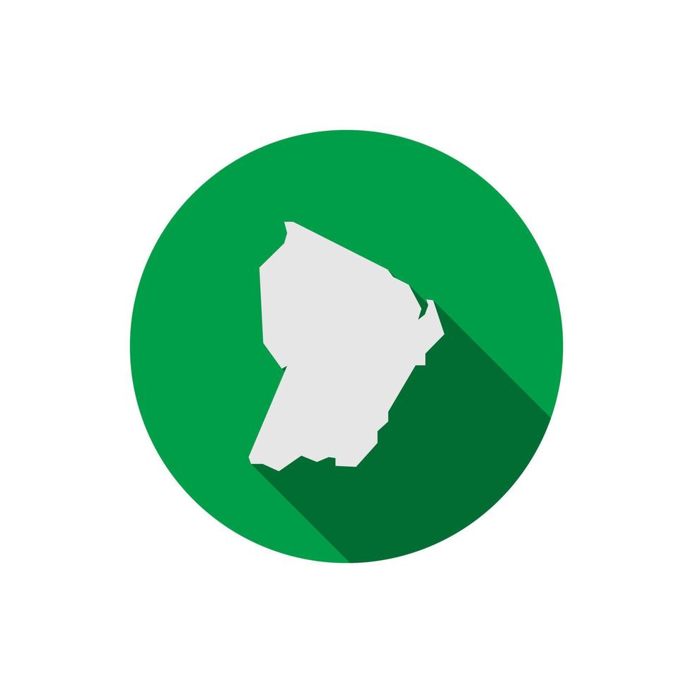carte de la guyane française sur cercle vert avec ombre portée vecteur