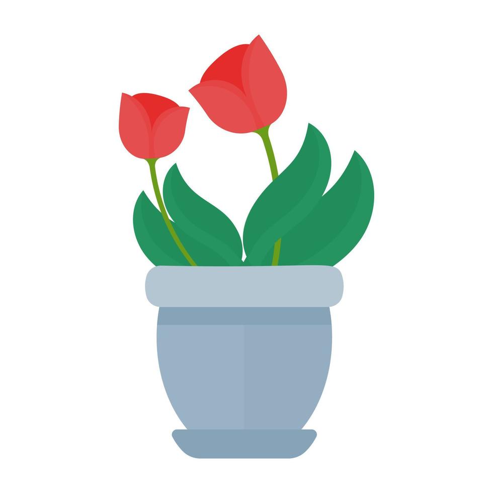 concepts de tulipes en pot vecteur