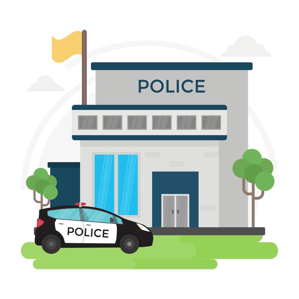 concepts de poste de police vecteur