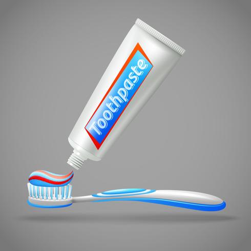 Icônes de conception de brosse à dents et de dentifrice vecteur
