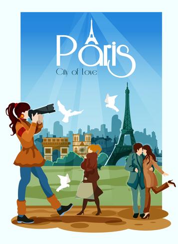 Illustration de l&#39;affiche de Paris vecteur