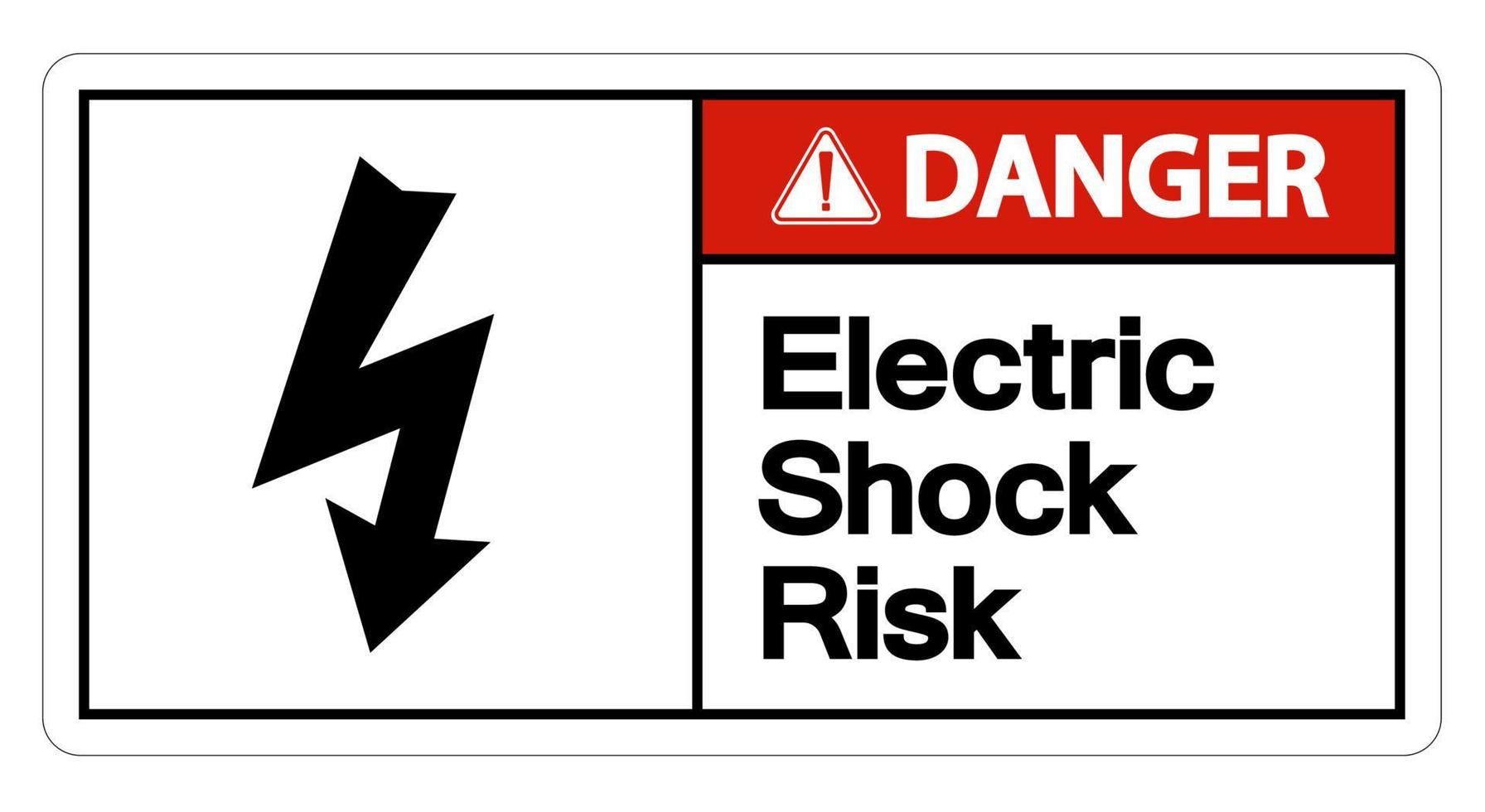 Symbole de risque de choc électrique danger signe sur fond blanc vecteur