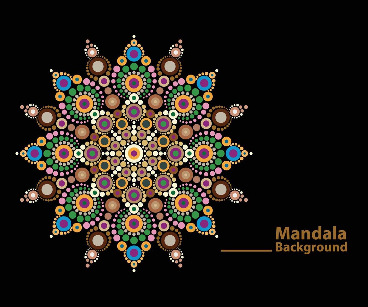 Arrière-plan de conception de mandala de luxe en illustration vectorielle de couleur or vecteur