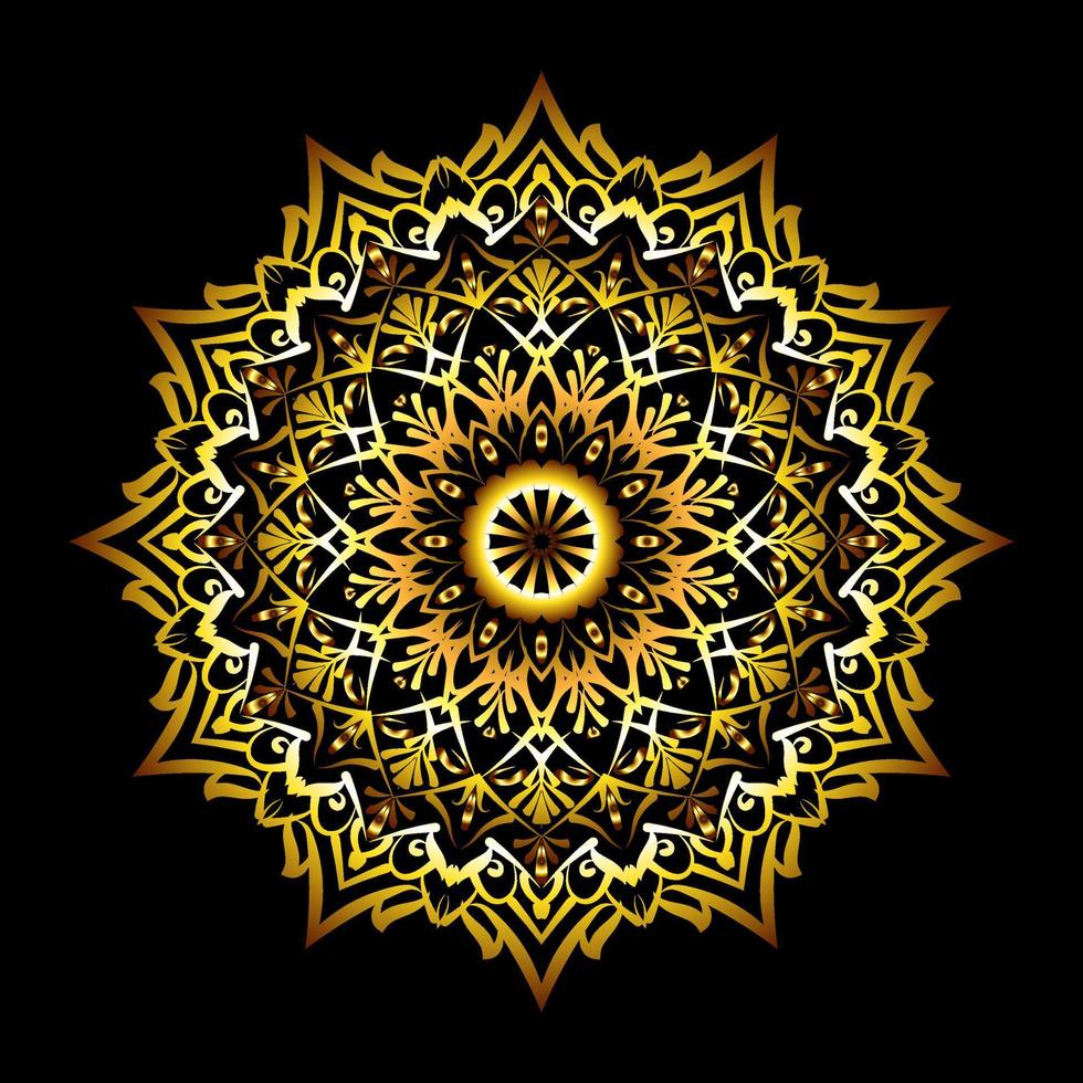 conception de fond de mandala de luxe avec motif arabesque doré vecteur