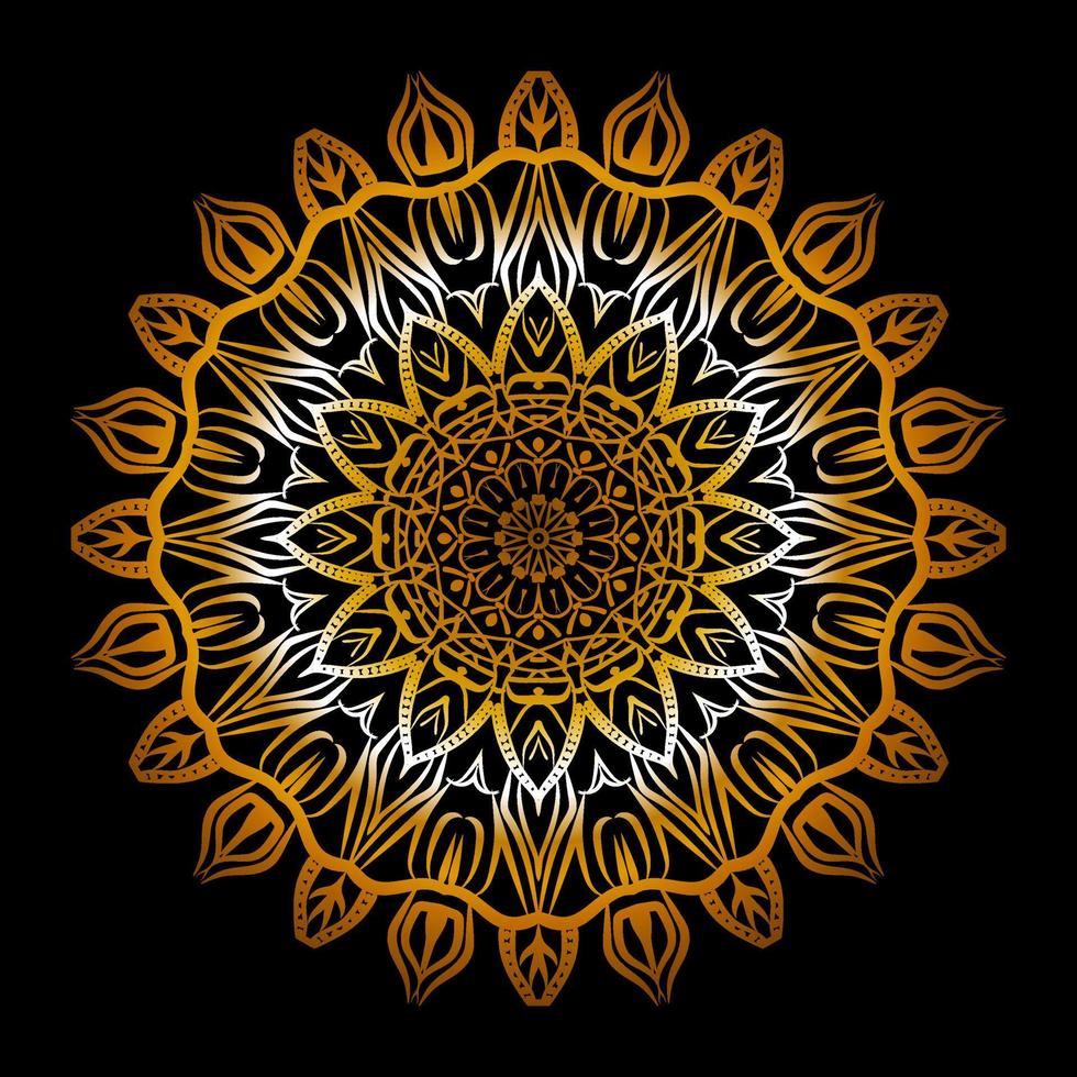 conception de fond de mandala de luxe avec motif arabesque doré vecteur