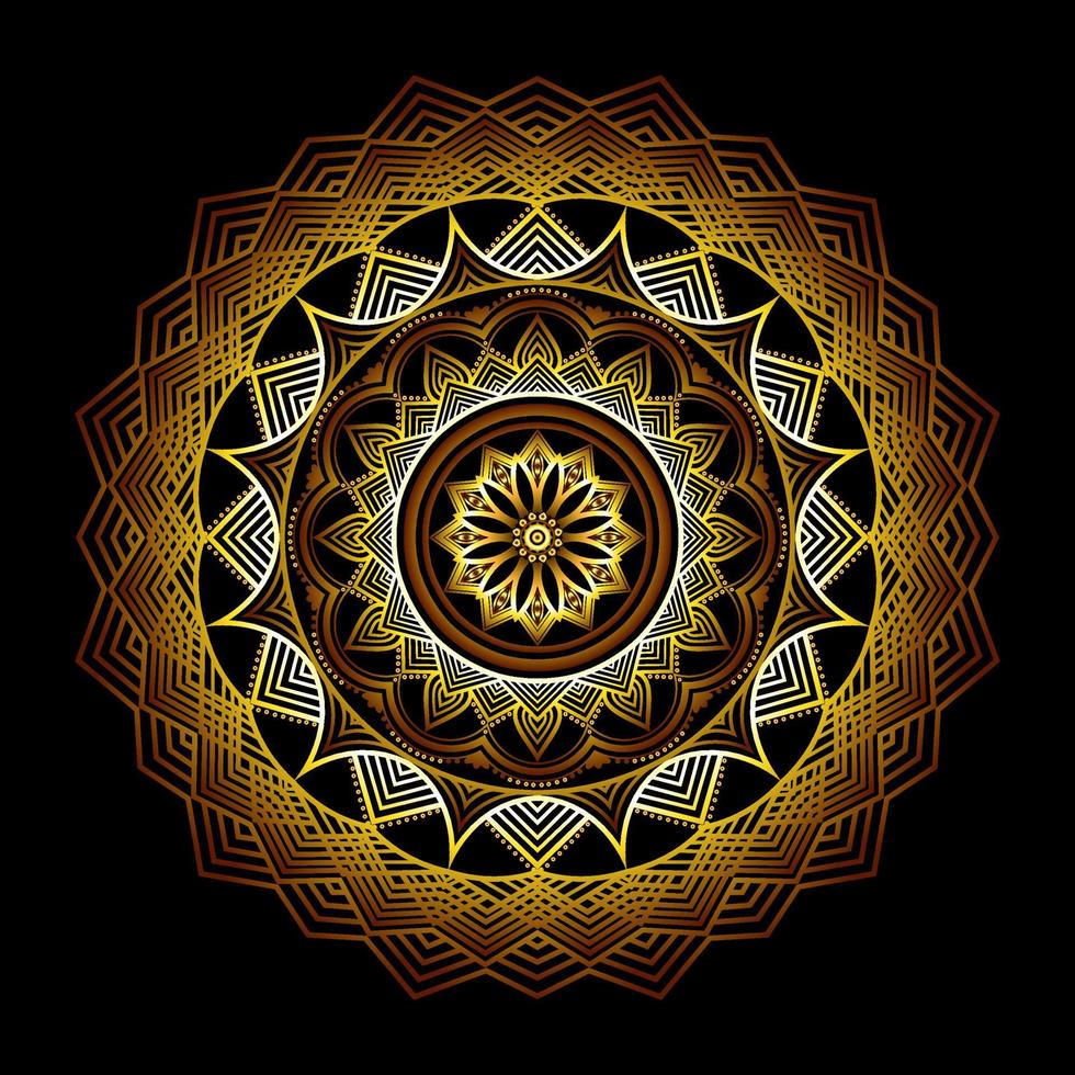 conception de fond de mandala de luxe avec motif arabesque doré vecteur