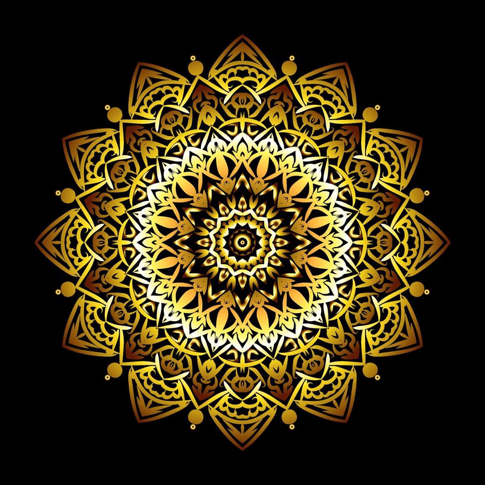 conception de fond de mandala de luxe avec motif arabesque doré vecteur