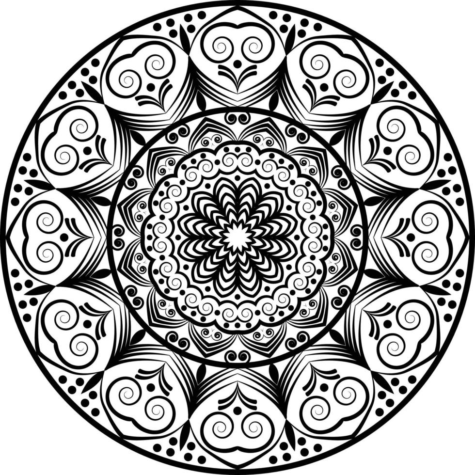 mandala noir pour la conception vecteur