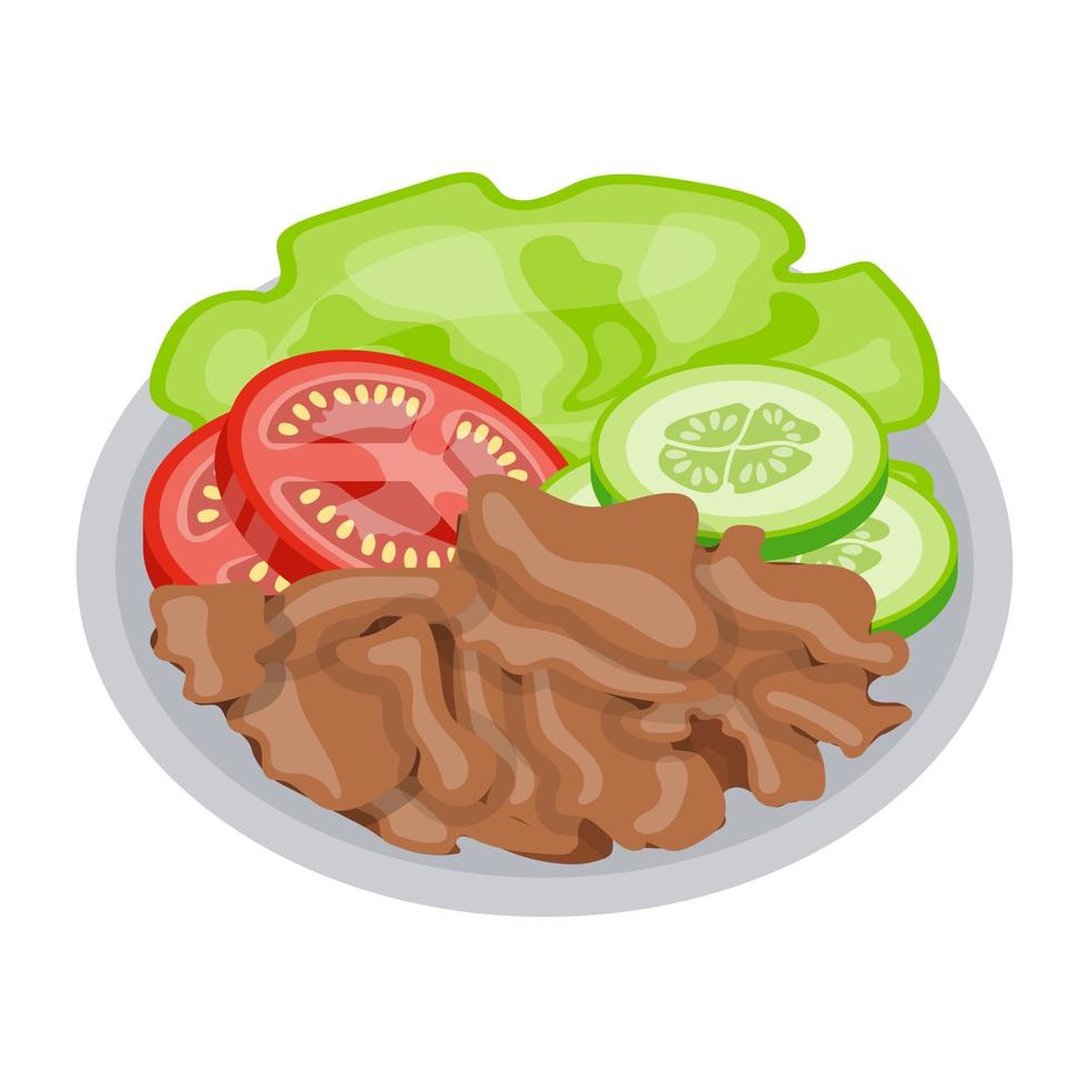 concepts de salade de saucisses vecteur