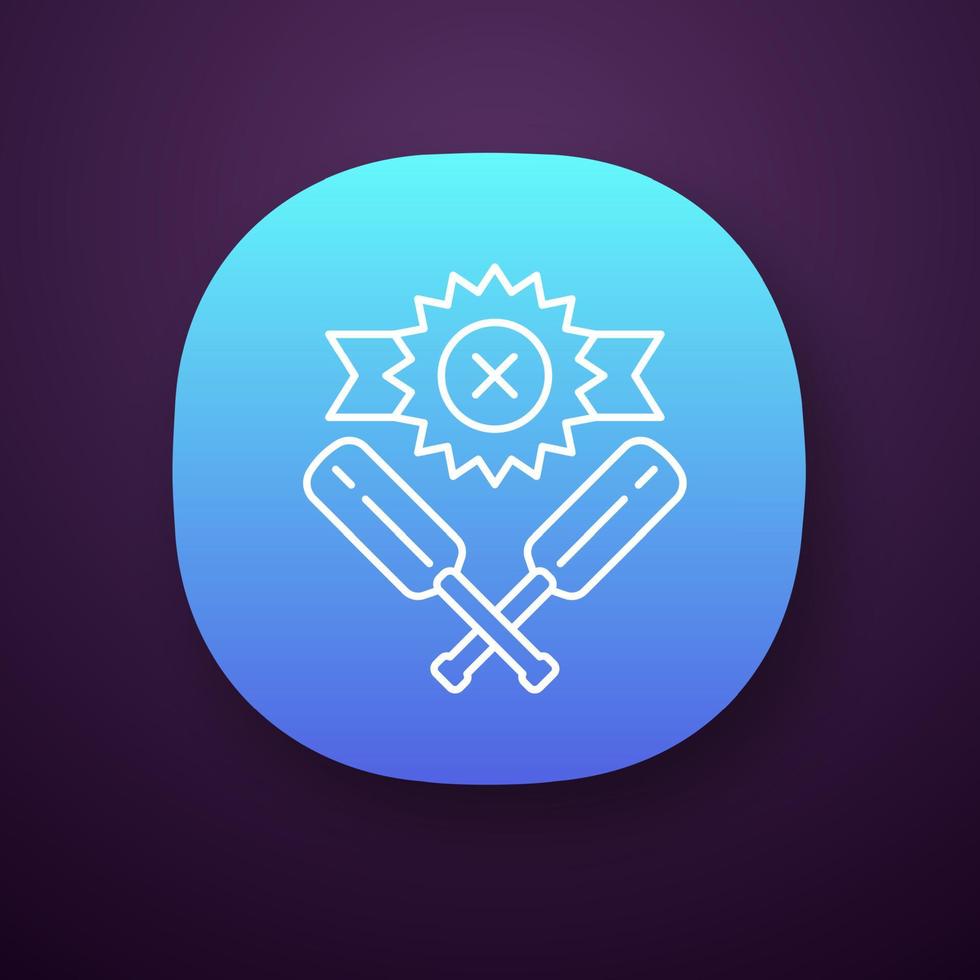 icône de l'application de défaite de cricket. résultat total du jeu. perte de championnat. jeu terminé. bataille d'équipe terminée. activité sportive. interface utilisateur ui ux. Web ou application mobile. illustration vectorielle isolée vecteur