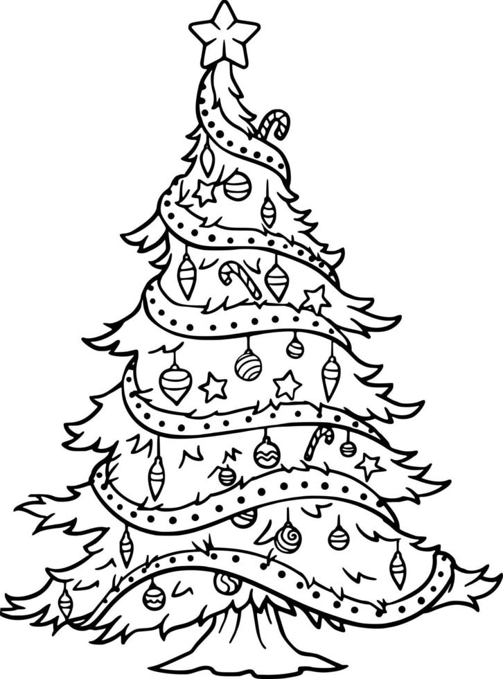 coloriage de sapin de noël vecteur