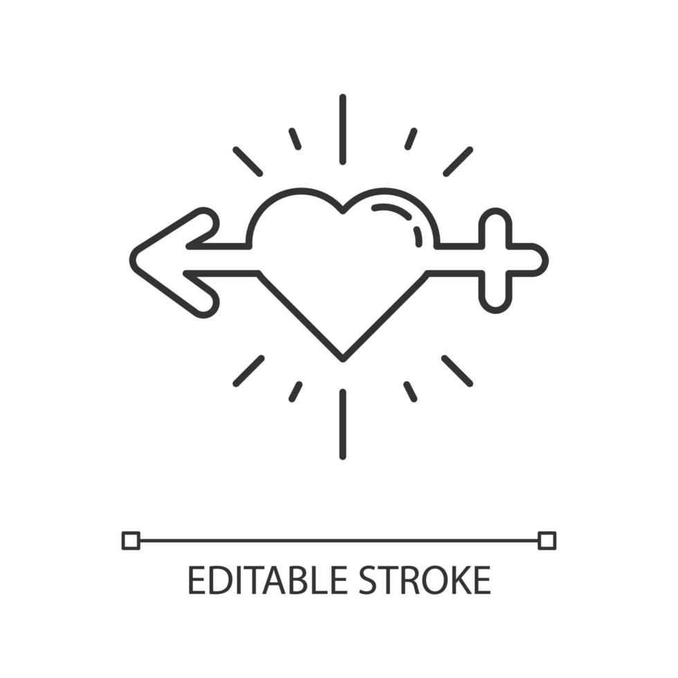 icône linéaire de course de libido. pulsion sexuelle. testostérone et estéron. hypersexualité et pulsion sexuelle. illustration de la ligne mince. symbole de contour. dessin de contour isolé de vecteur. trait modifiable vecteur