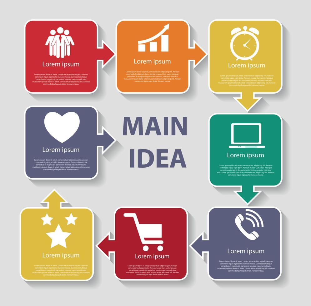 modèles d'infographie pour l'illustration vectorielle d'affaires. vecteur