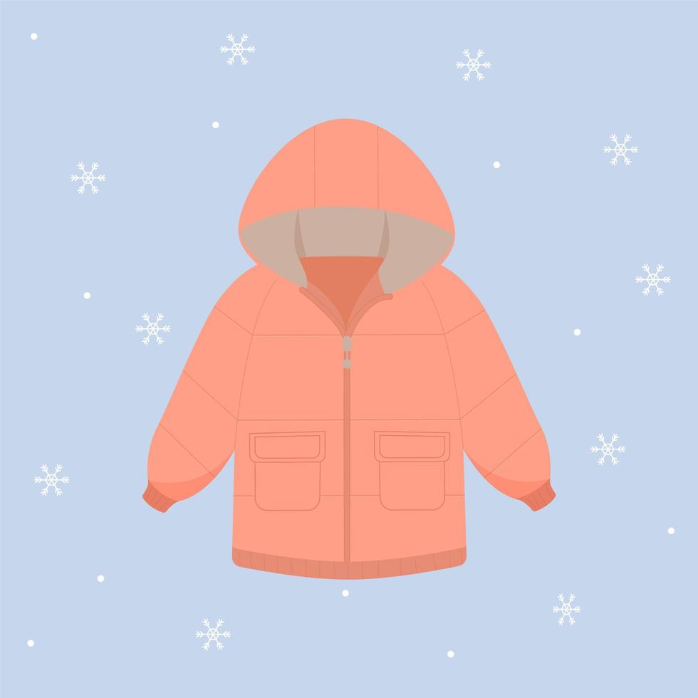 veste d'hiver. veste chaude. vêtements d'hiver illustration vectorielle plane vecteur