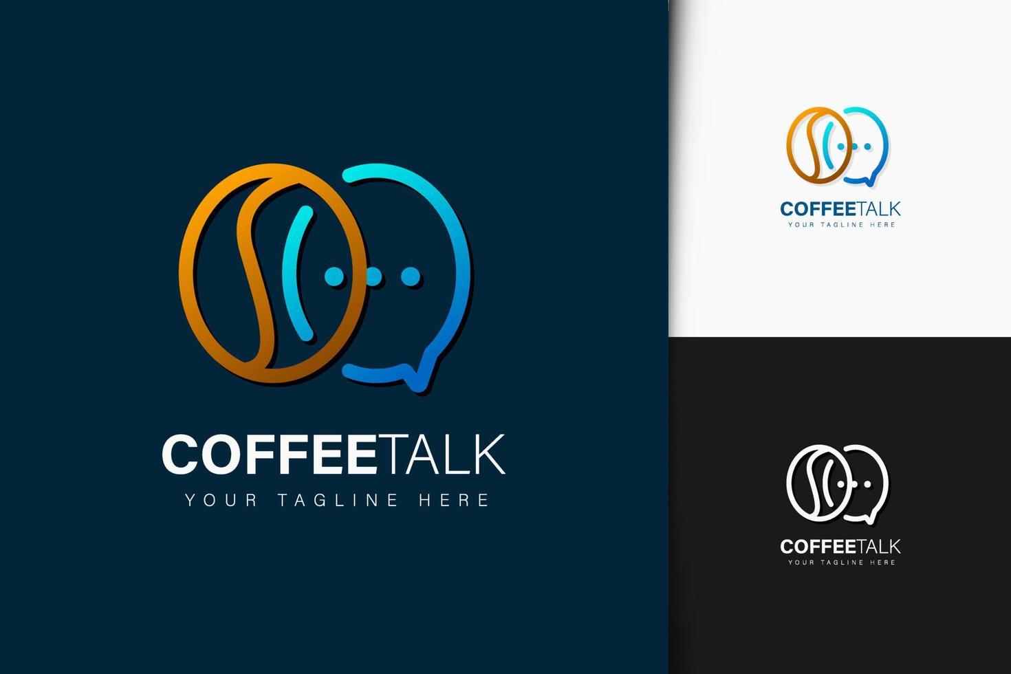 création de logo de discussion de café avec dégradé vecteur