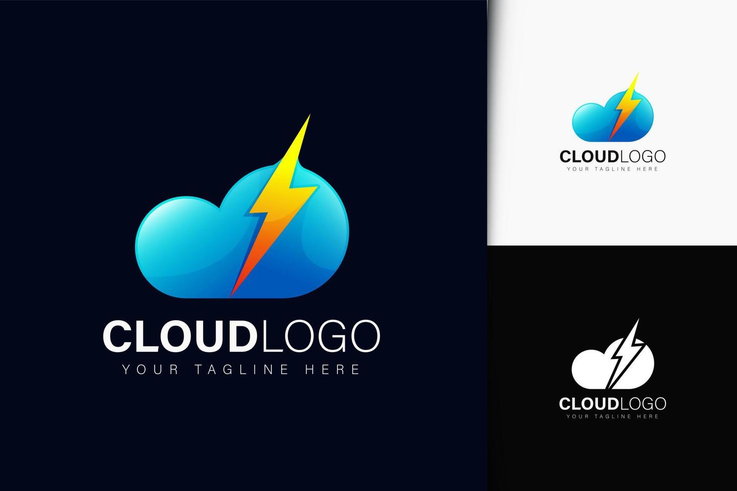 création de logo d'éclairage en nuage avec dégradé vecteur